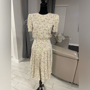 Vintage Jessica Howard Cottagecore Floral prairie pleated tea Dress XS